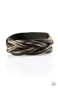 Paparazzi "Rough and Rugged" Black Urban Wrap Bracelet Paparazzi Jewelry