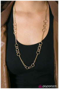 Paparazzi "Round Em Up" Gold Necklace & Earring Set Paparazzi Jewelry