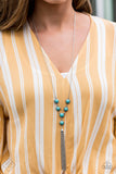 Paparazzi "Rural Heiress" FASHION FIX Blue Necklace & Earrings Set Paparazzi Jewelry