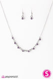 Paparazzi "Stay Sparkly" Purple Rhinestone Silver Tone Necklace & Earring Set Paparazzi Jewelry