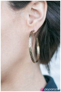 Paparazzi "Safari Adventure - Brass" earring Paparazzi Jewelry