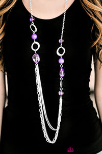 Paparazzi "Sassy and Glassy" Purple Necklace & Earring Set Paparazzi Jewelry