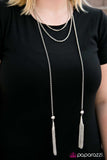 Paparazzi "Scarf It Down" Silver Necklace & Earring Set Paparazzi Jewelry