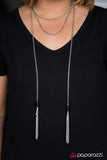 Paparazzi "Scarf it Down" Black Necklace & Earring Set Paparazzi Jewelry