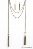 Paparazzi "Scarf it Down" Brass Necklace & Earring Set Paparazzi Jewelry