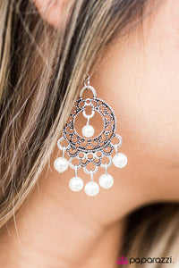 Paparazzi "Seafront Property" White Earrings Paparazzi Jewelry