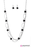 Paparazzi "Season Finale" Black Necklace & Earring Set Paparazzi Jewelry