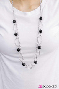 Paparazzi "Season Finale" Black Necklace & Earring Set Paparazzi Jewelry