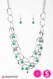 Paparazzi "Season Premiere" Green Necklace & Earring Set Paparazzi Jewelry