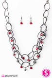 Paparazzi "Season Premiere" Red Necklace & Earring Set Paparazzi Jewelry