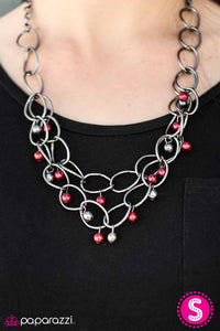 Paparazzi "Season Premiere" Red Necklace & Earring Set Paparazzi Jewelry