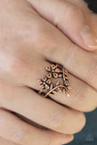 Paparazzi "Secret Eden" Copper Leafy Flower Ring Paparazzi Jewelry