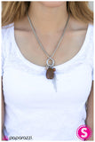Paparazzi "See How High You Can Fly" Brown Necklace & Earring Set Paparazzi Jewelry