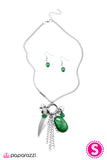 Paparazzi "See How High You Can Fly" Green Necklace & Earring Set Paparazzi Jewelry