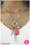 Paparazzi "See How High You Can Fly" Orange Necklace & Earring Set Paparazzi Jewelry