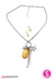 Paparazzi "See How High You Can Fly" Yellow Necklace & Earring Set Paparazzi Jewelry