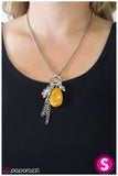 Paparazzi "See How High You Can Fly" Yellow Necklace & Earring Set Paparazzi Jewelry