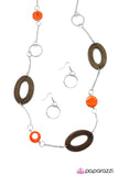 Paparazzi "See the Distinction?" Orange Necklace & Earring Set Paparazzi Jewelry