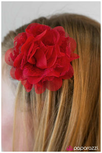 Paparazzi "Setting the Tone - Red" hair clip Paparazzi Jewelry