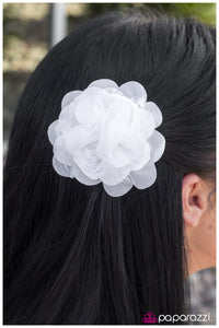 Paparazzi "Setting the Tone - White" hair clip Paparazzi Jewelry