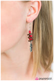 Paparazzi "Shake A Tail Feather - Red" earring Paparazzi Jewelry