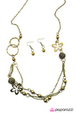 Paparazzi "Shake It Up - Brass" Necklace & Earring Set Paparazzi Jewelry