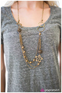 Paparazzi "Shake It Up - Brass" Necklace & Earring Set Paparazzi Jewelry