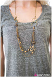 Paparazzi "Shake It Up - Brass" Necklace & Earring Set Paparazzi Jewelry