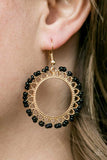 Paparazzi "Shake That Tambourine - Black" earring Paparazzi Jewelry