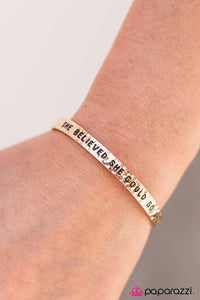 Paparazzi "She Believed She Could - Gold" bracelet Paparazzi Jewelry