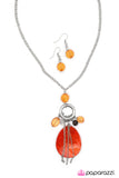 Paparazzi "Shell Shocked" Orange Necklace & Earring Set Paparazzi Jewelry