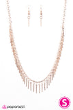 Paparazzi "Shes A Beast" Rose Gold Necklace & Earrings Set Paparazzi Jewelry