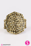 Paparazzi "Shield Of Sparkle" Brass Ring Paparazzi Jewelry
