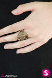 Paparazzi "Shield Of Sparkle" Brass Ring Paparazzi Jewelry