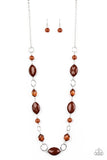 Paparazzi "Shimmer Simmer" Brown Crystal Like Sparkling Bead Silver Necklace & Earring Set Paparazzi Jewelry