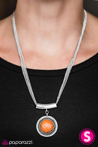 Paparazzi "Should Have Been A Cowboy" Orange Necklace & Earring Set Paparazzi Jewelry