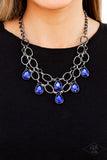 Paparazzi "Show-Stopping Shimmer" Blue Necklace & Earring Set Paparazzi Jewelry