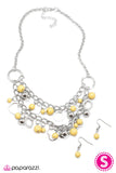 Paparazzi "Silly Little Love Songs" Yellow Necklace & Earring Set Paparazzi Jewelry