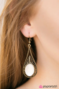 Paparazzi "Silver Spoons - Brass" earring Paparazzi Jewelry