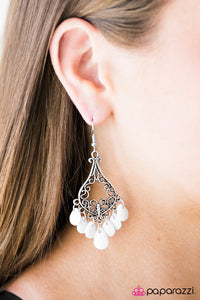 Paparazzi "Singing In Singapore" White Earrings Paparazzi Jewelry