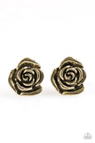 Paparazzi "So BLOOMantic! - Brass" earring Paparazzi Jewelry