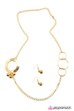 Paparazzi "Solo Act" Gold Necklace & Earring Set Paparazzi Jewelry