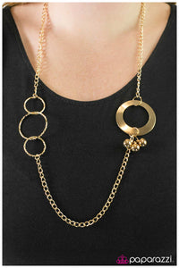 Paparazzi "Solo Act" Gold Necklace & Earring Set Paparazzi Jewelry