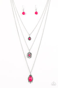 Paparazzi "Southern Solstice" Pink Necklace and Earring Set Paparazzi Jewelry