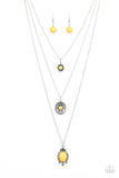 Paparazzi "Southern Solstice" Yellow Necklace and Earring Set Paparazzi Jewelry