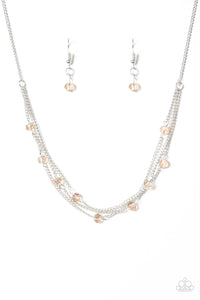 Paparazzi "Sparkle Brilliantly" Brown Necklace & Earring Set Paparazzi Jewelry