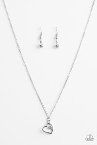 Paparazzi "Sparkle With All Your Heart" White Necklace & Earring Set Paparazzi Jewelry