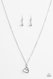 Paparazzi "Sparkle With All Your Heart" White Necklace & Earring Set Paparazzi Jewelry