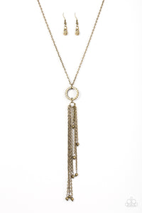 Paparazzi "Sparkling Crescendo" Brass Necklace & Earring Set Paparazzi Jewelry