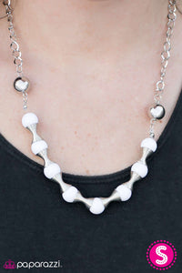 Paparazzi "Spring To Mind" White Necklace & Earring Set Paparazzi Jewelry